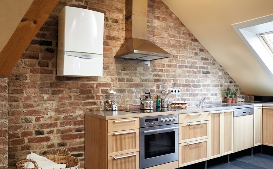 Vaillant ​​ecoTEC exclusive Green iQ 835 Combi installed in a kitchen
