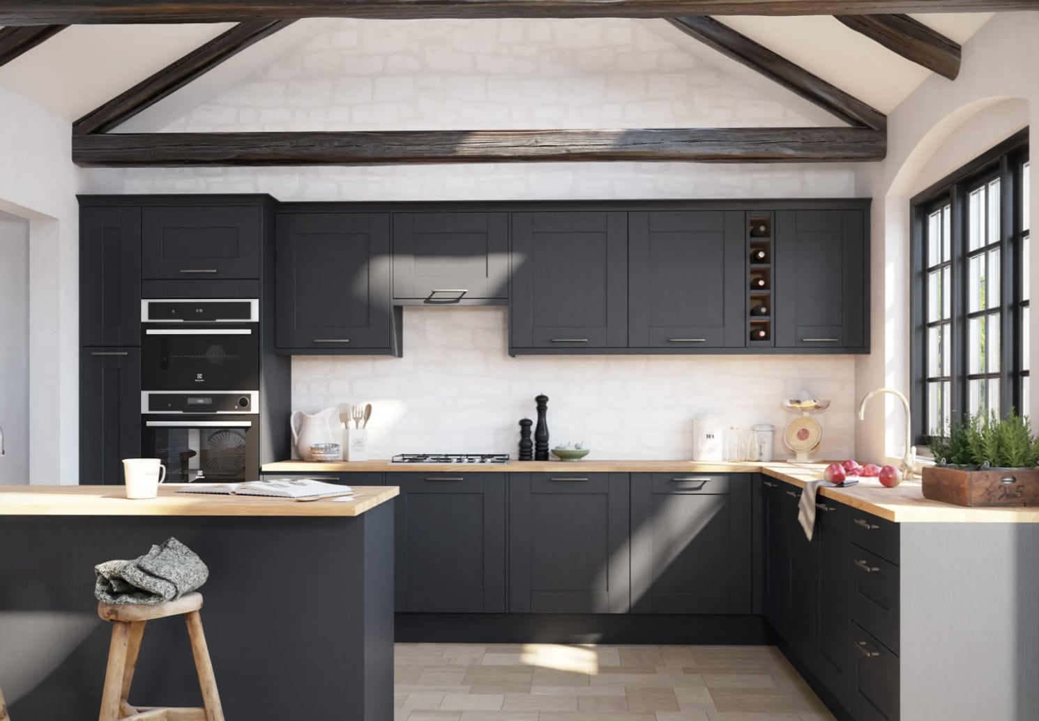 The Winchester kitchen by Magnet in a sophisticated dark shade.