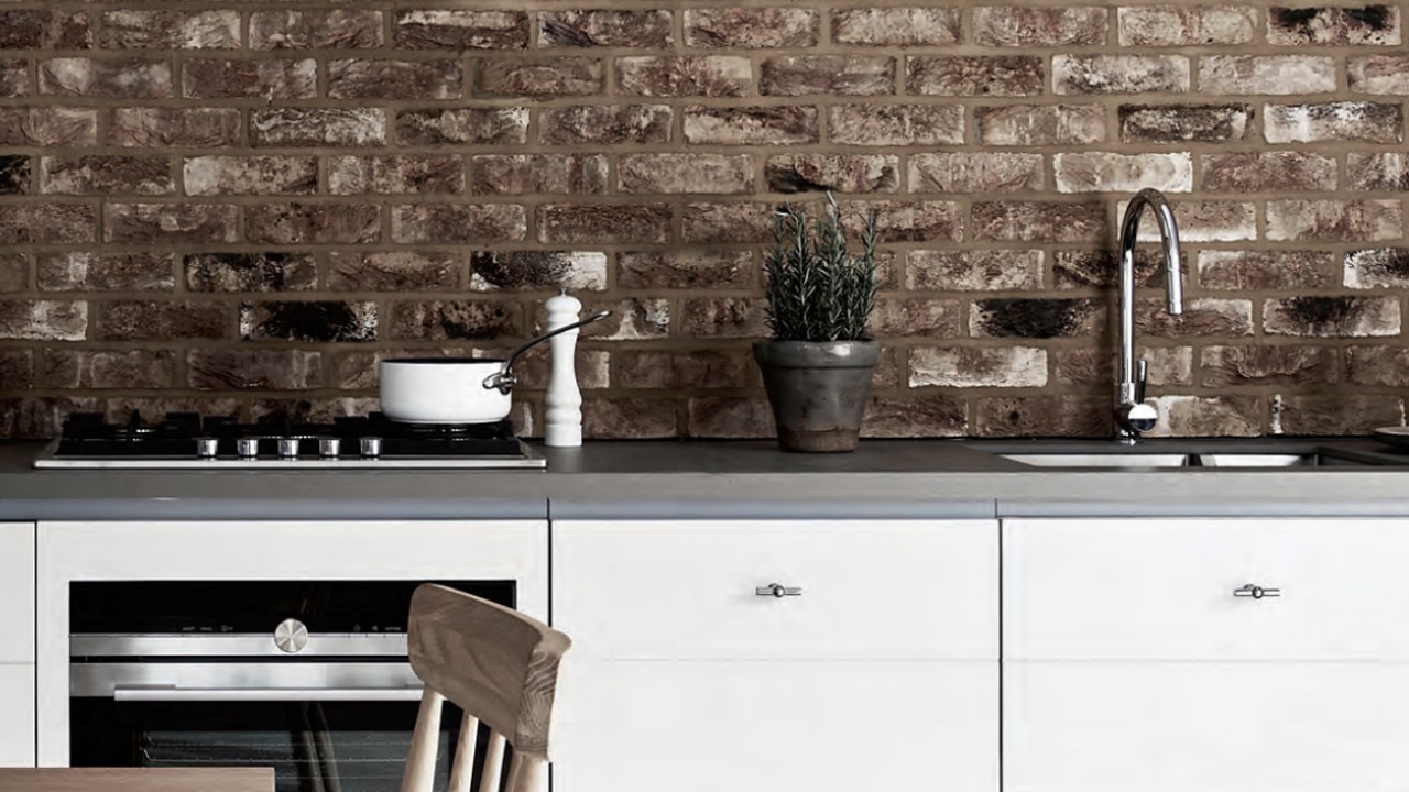 Limehouse kitchen with exposed brickwork.