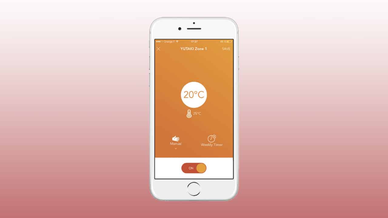 hitachi heating app on an iphone