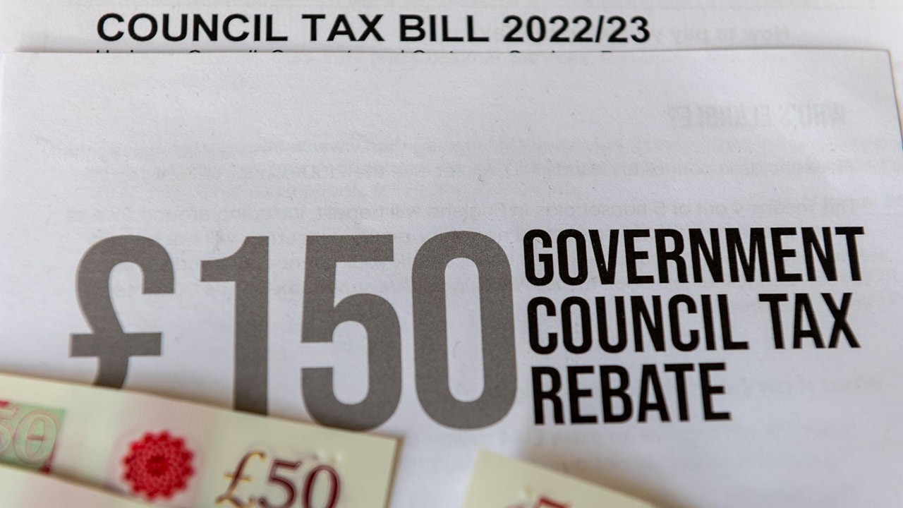 council tax rebate letter with 50 pound notes